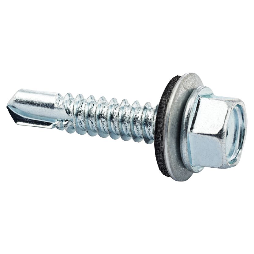 Fassadenbohrschraube SW10 Sechskantkopf Stahl verzinkt 6,3 x 38 mm 20 Stück