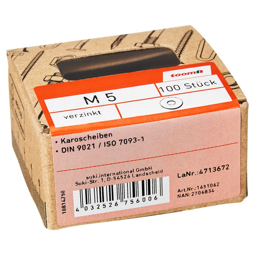 Karosseriescheiben Stahl verzinkt M5 5,3 mm 100 Stück