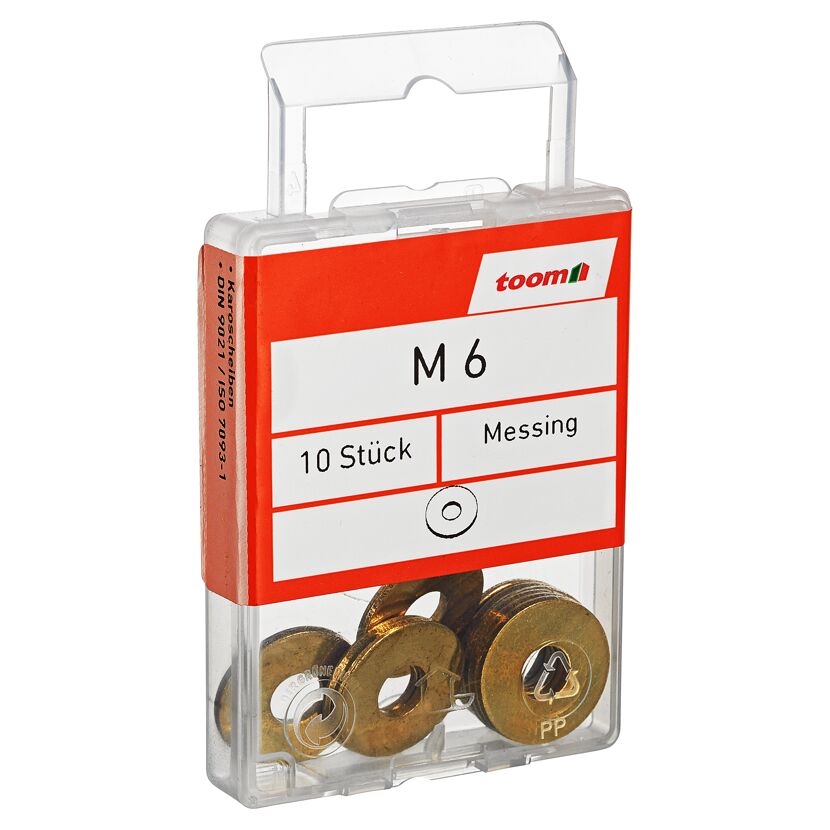 Messing Karosscheiben in Verpackung