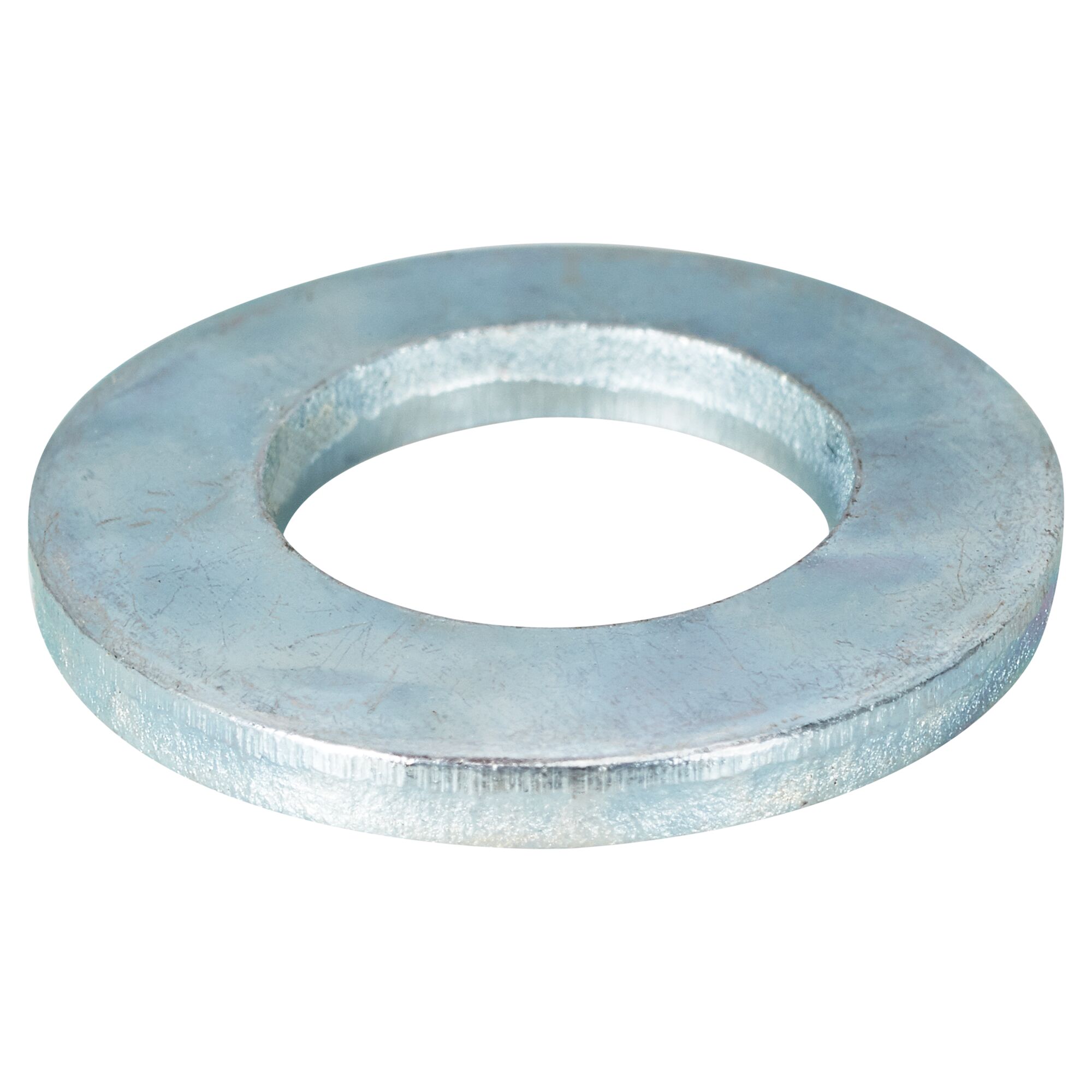 Eine silberne Metallscheibe.