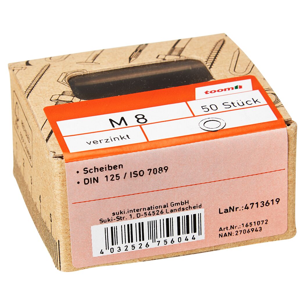 50 Stück M8 Scheiben verzinkt
