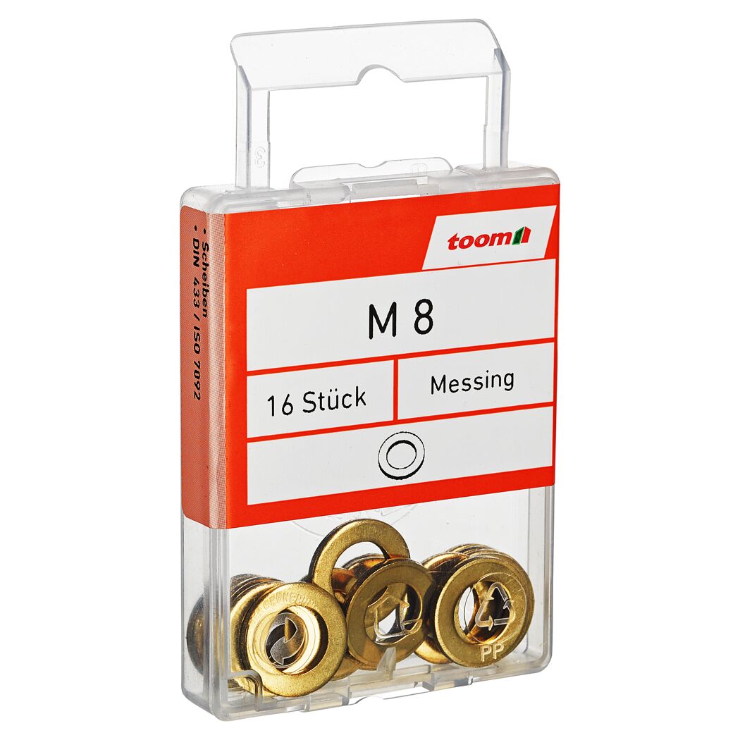 Scheiben Messing M8 8,4 mm 16 Stück