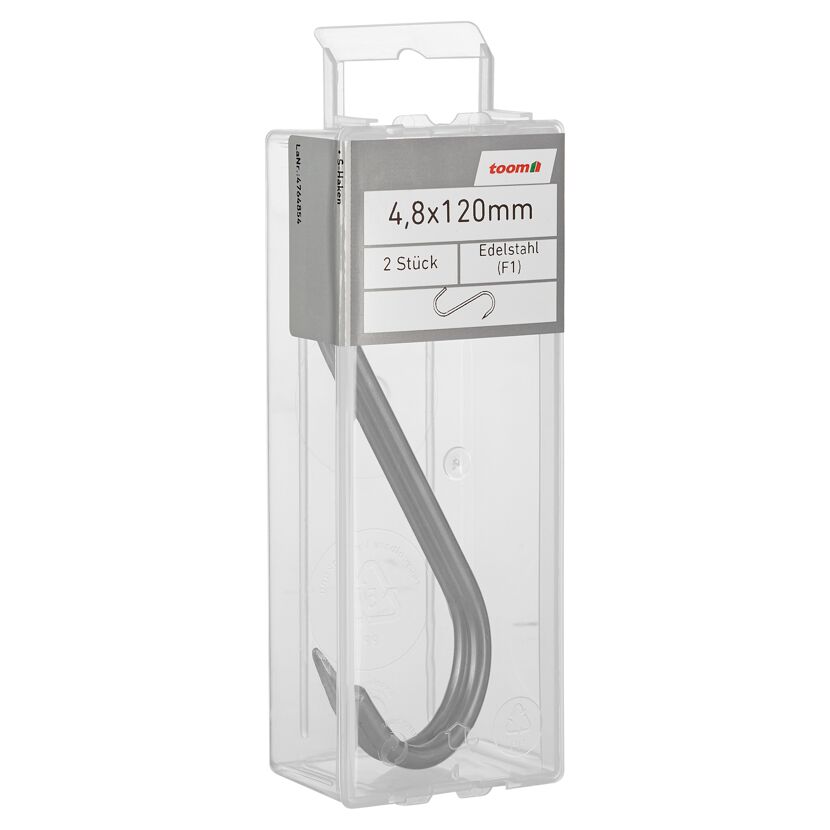S-Haken Edelstahl 4,8 x 120 mm 2 Stück