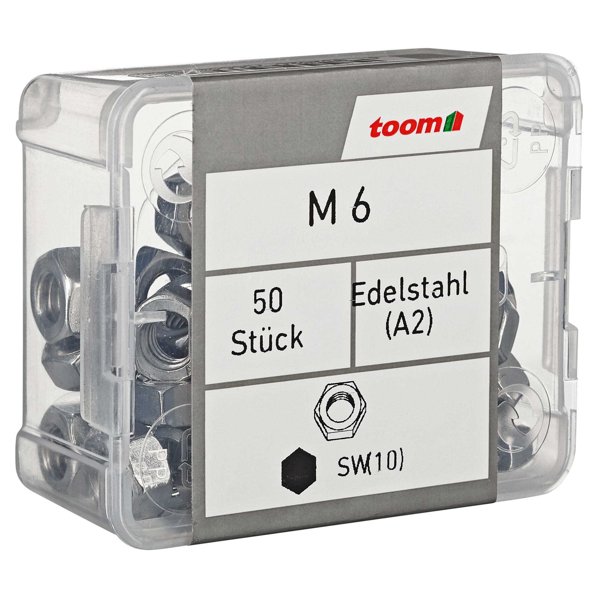 Sechskantmuttern M6 Edelstahl A2 50 Stück + product picture