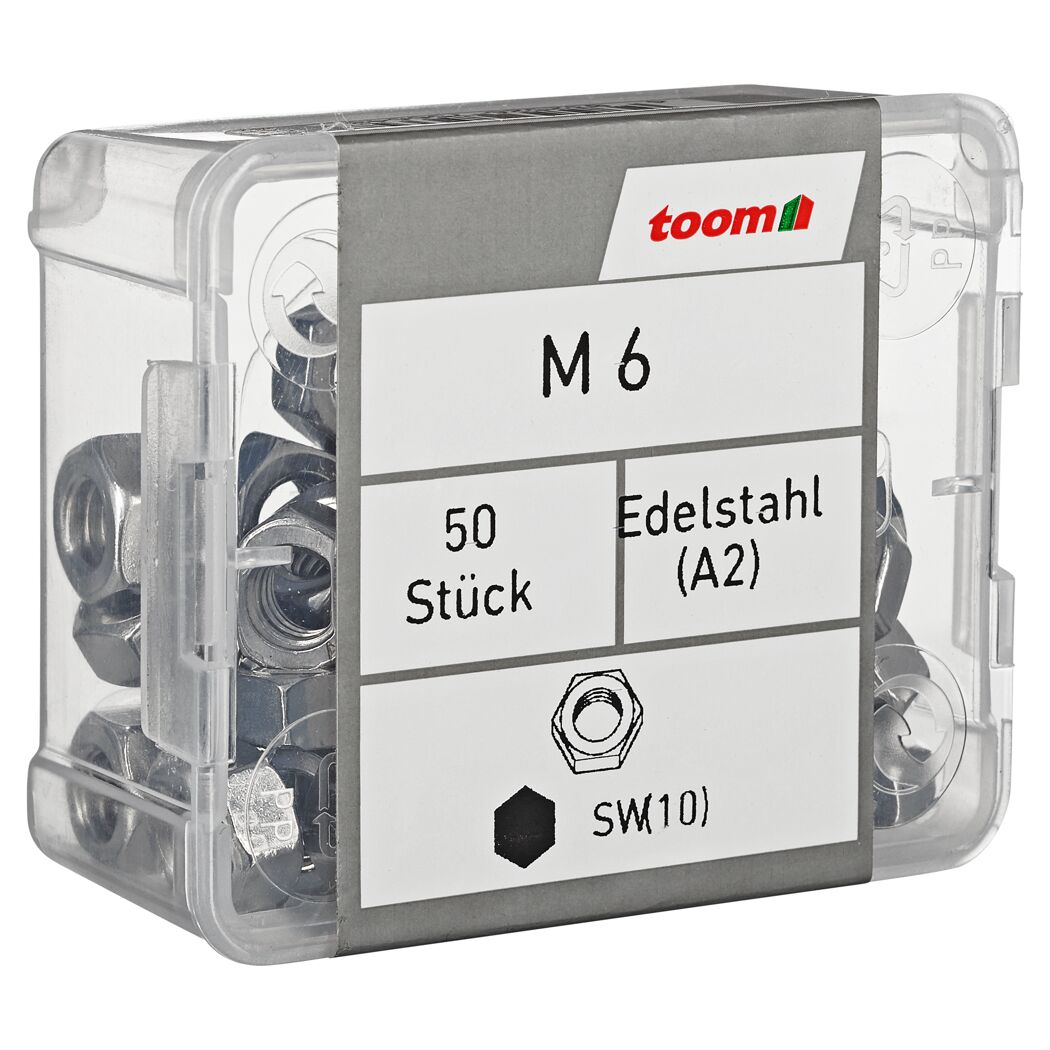 Sechskantmuttern M6 Edelstahl A2 50 Stück