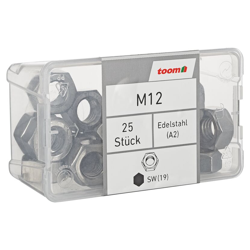 Sechskantmuttern M12 Edelstahl A2 25 Stück