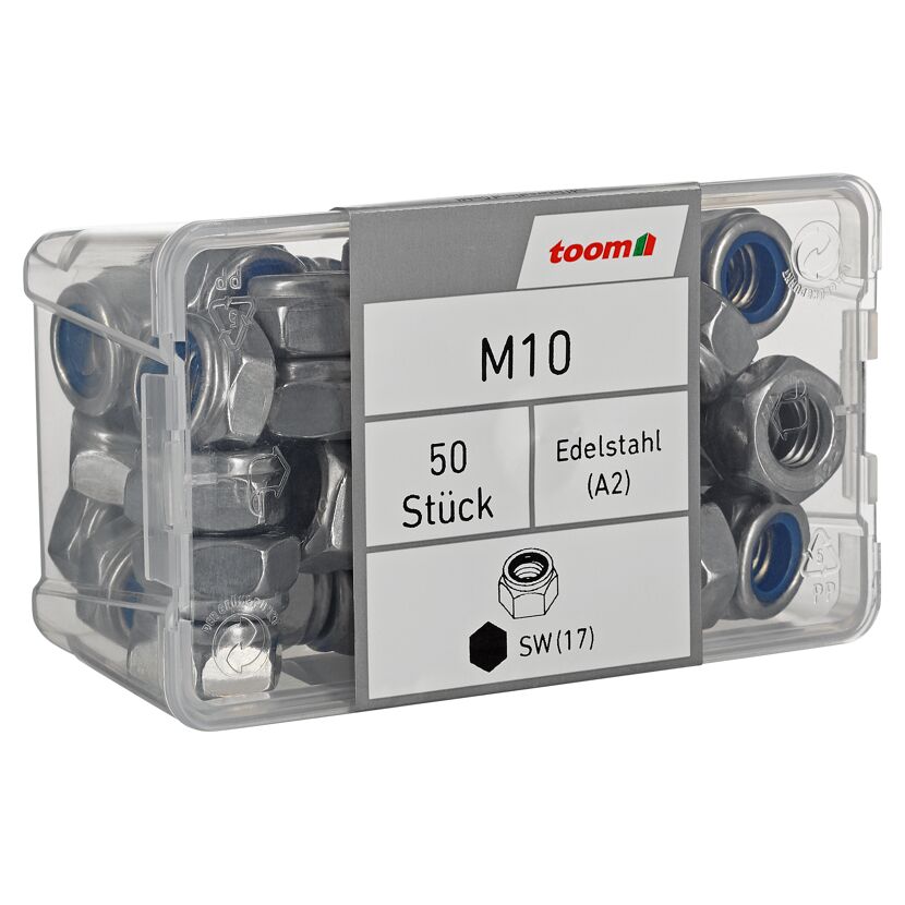 Sicherungsmutter M10 Edelstahl 50 Stück