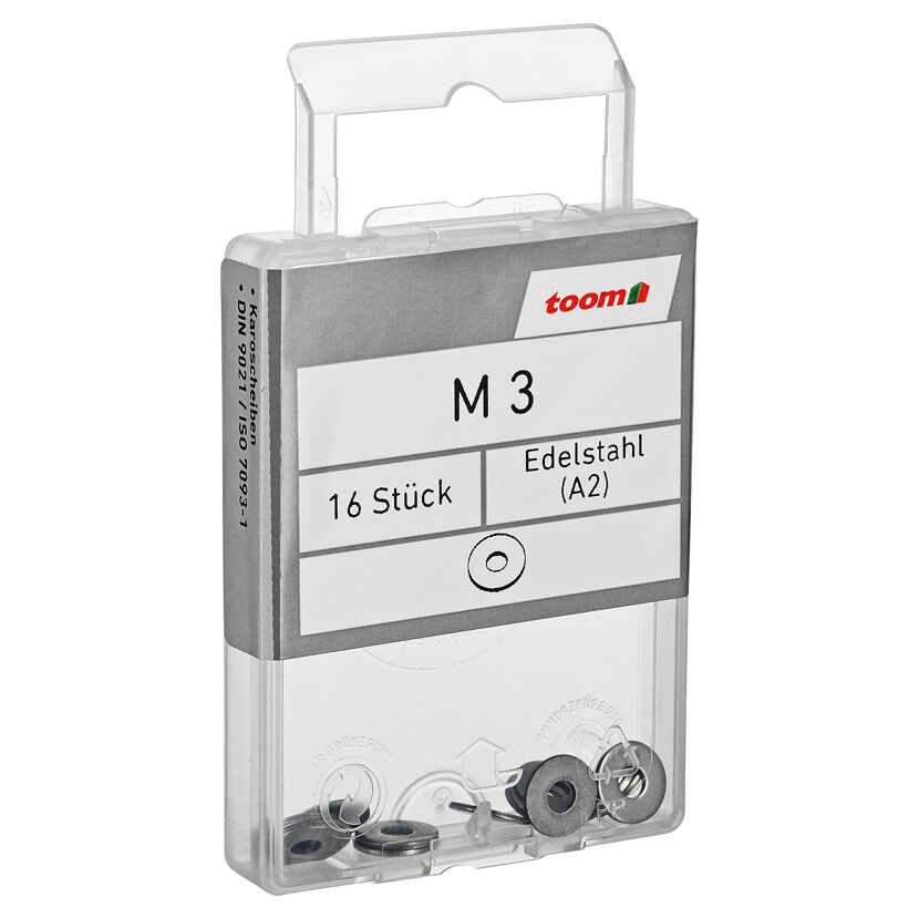 Karosseriescheiben Edelstahl M3 3,2 mm, 16 Stück