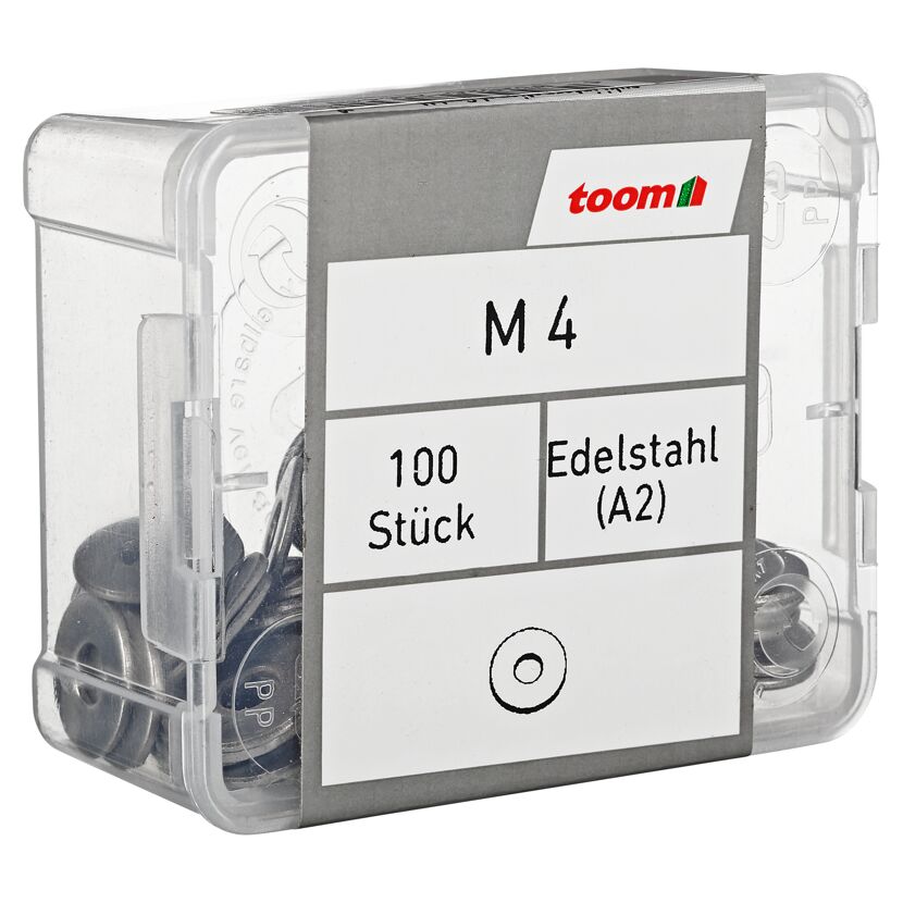 Karosseriescheiben Edelstahl M4 4,3 mm, 100 Stück