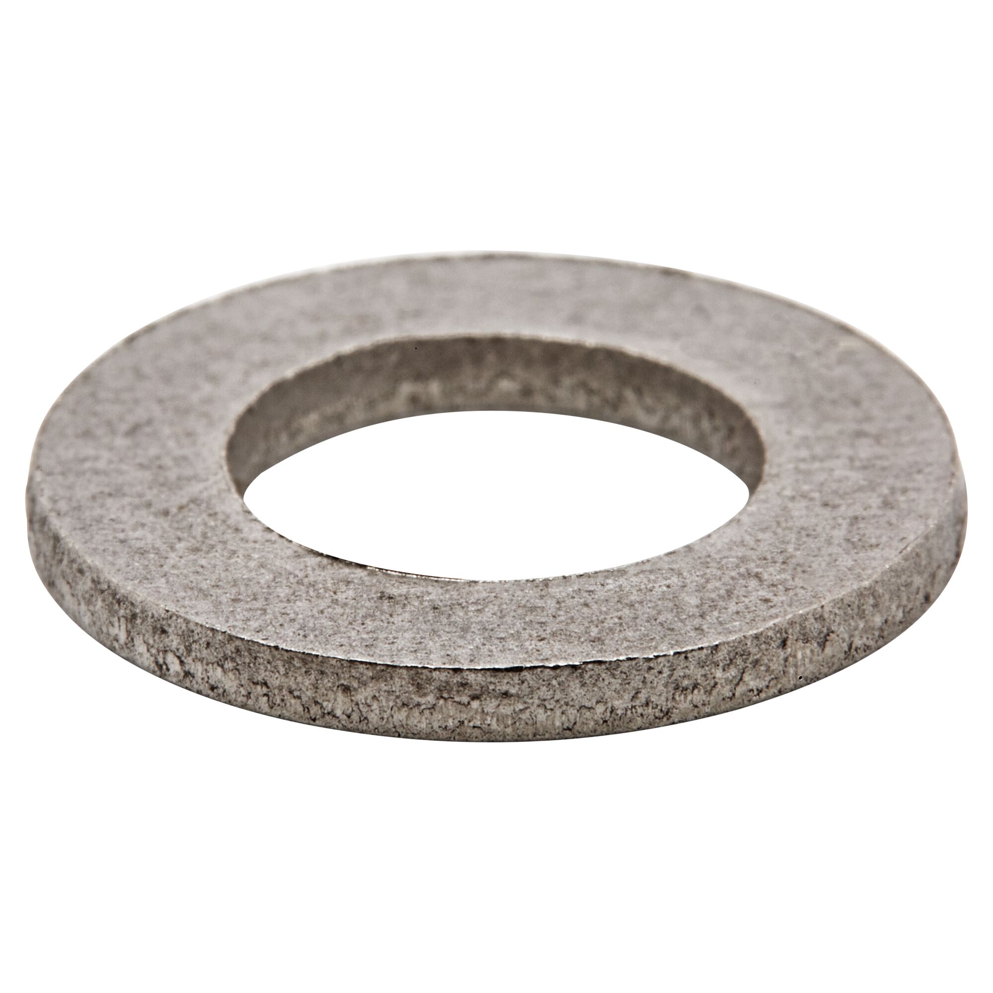 Eine metallene Unterlegscheibe.