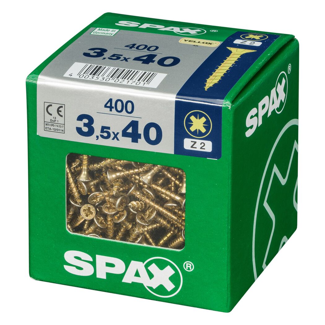 Spanplattenschrauben Stahl verzinkt Ø 3,5 x 40 mm 400 Stück