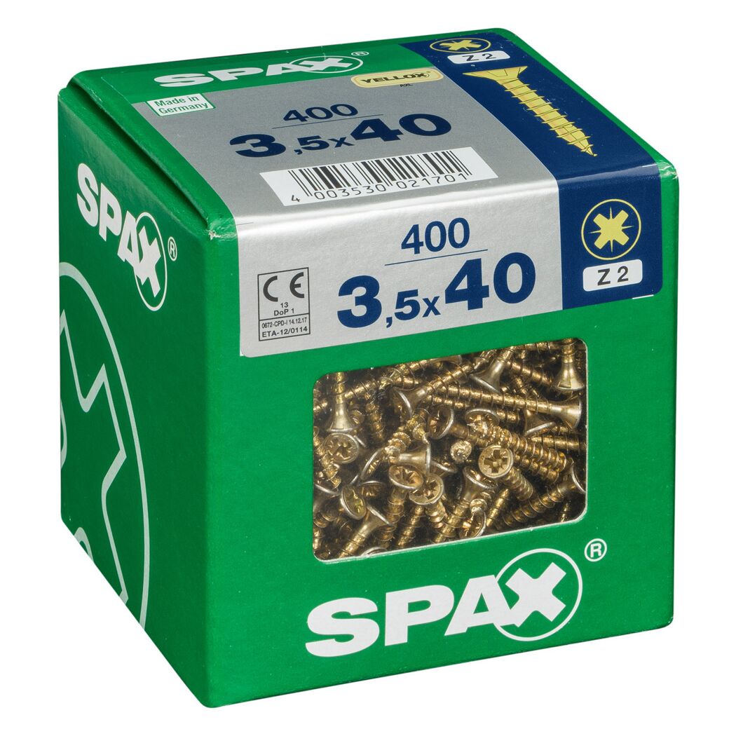 Spanplattenschrauben Stahl verzinkt Ø 3,5 x 40 mm 400 Stück