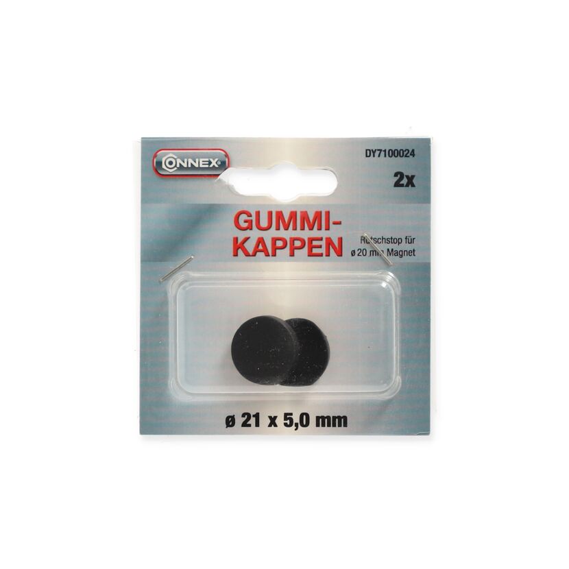 Gummikappe für Magnet schwarz Ø 21 x 5 mm 2 Stück