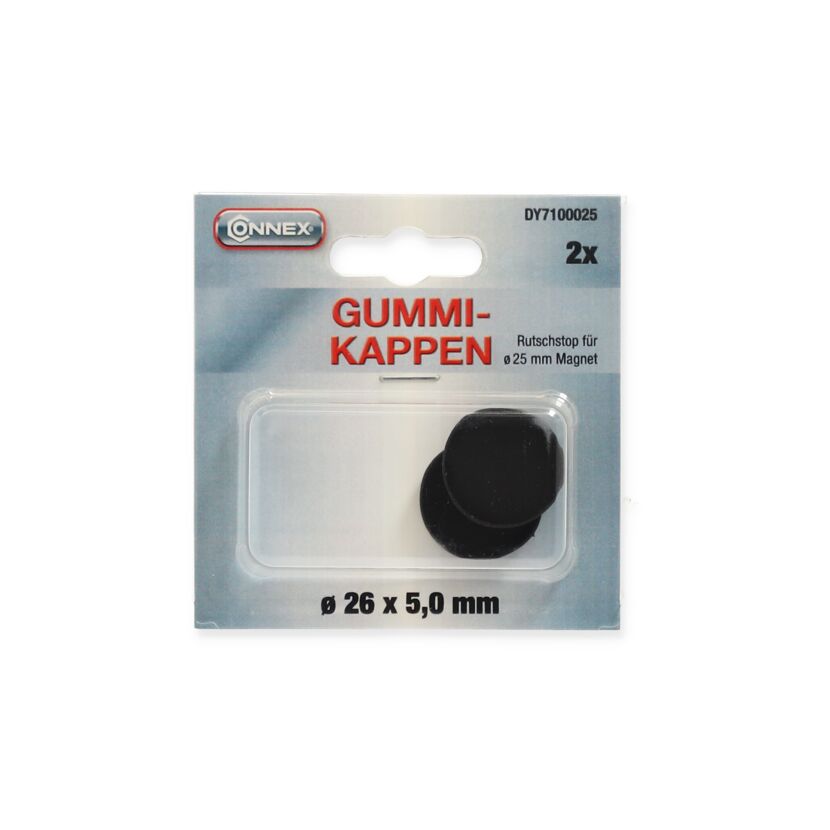 Gummikappe für Magnet schwarz Ø 26 x 5 mm 2 Stück