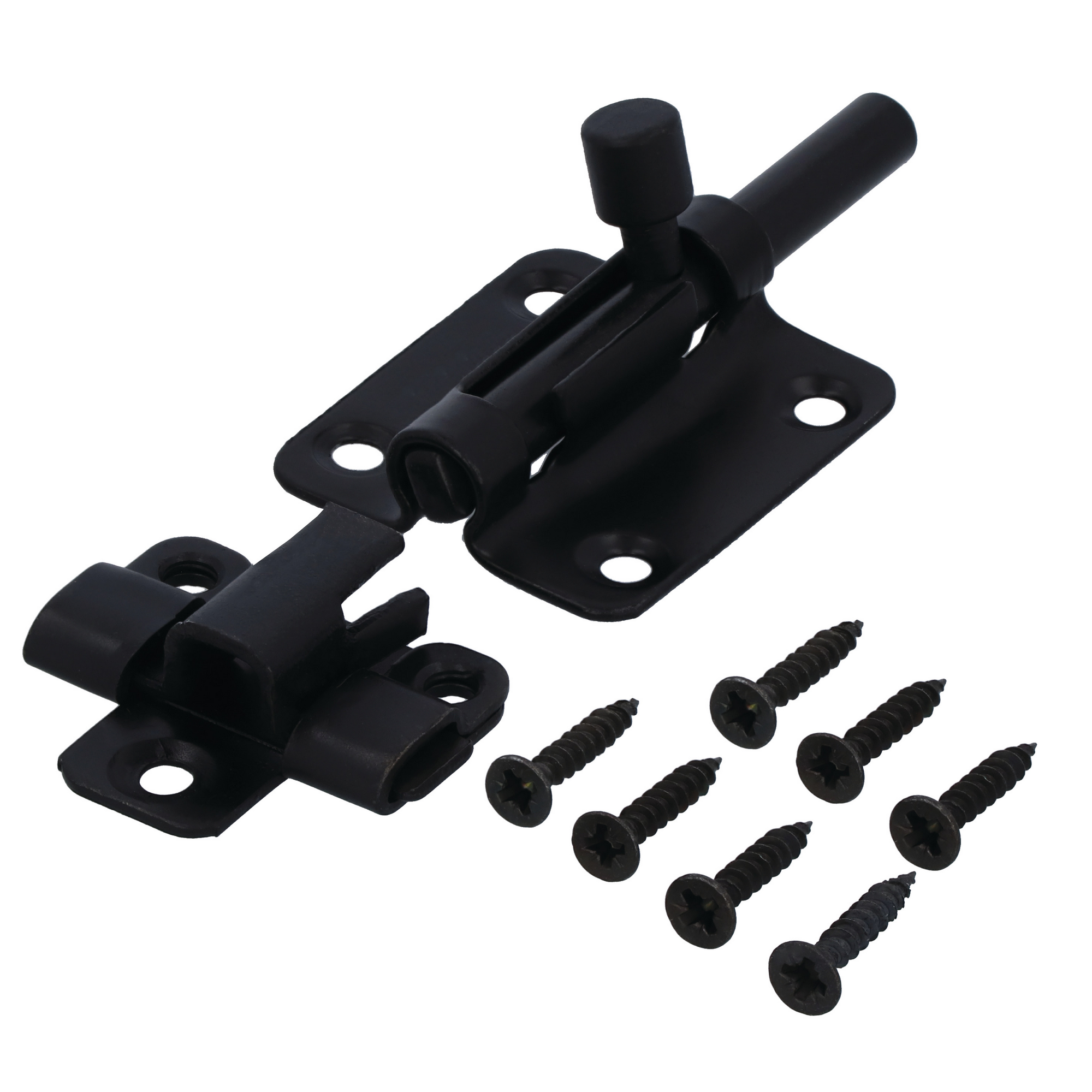 Bolzenriegel 'AjustLock' schwarz verzinkt 7 cm