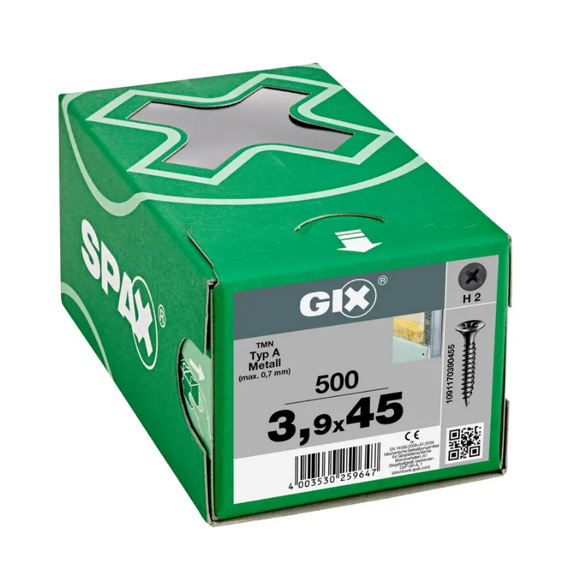 500 Stück GIX Schrauben 3,9 x 45 mm in Verpackung