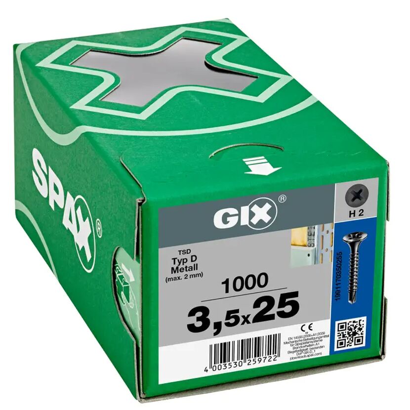 GIX Schrauben 3,5 x 25 mm, 1000 Stück