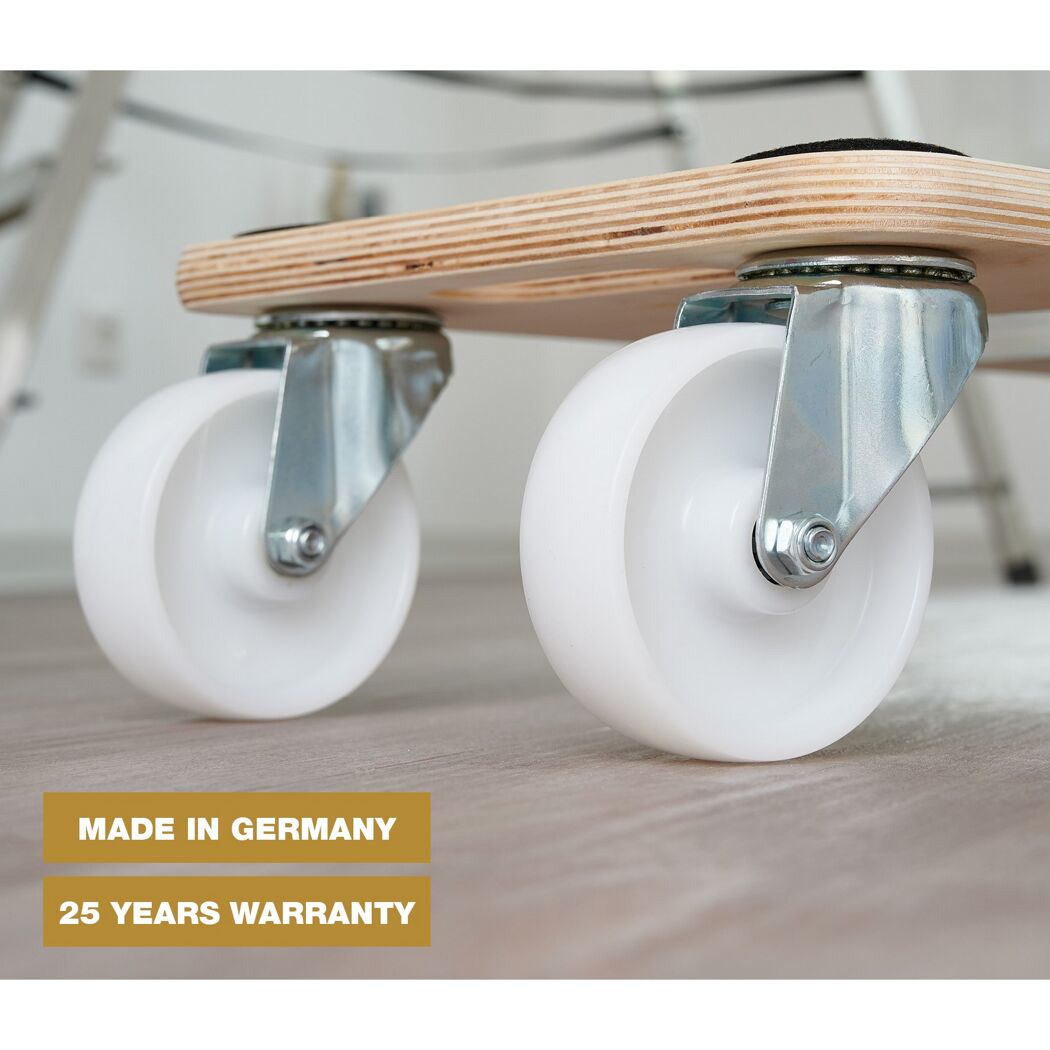 Transportroller mit weißen Rollen