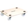 Wagner Transportroller aus Holz mit weißen Rollen
