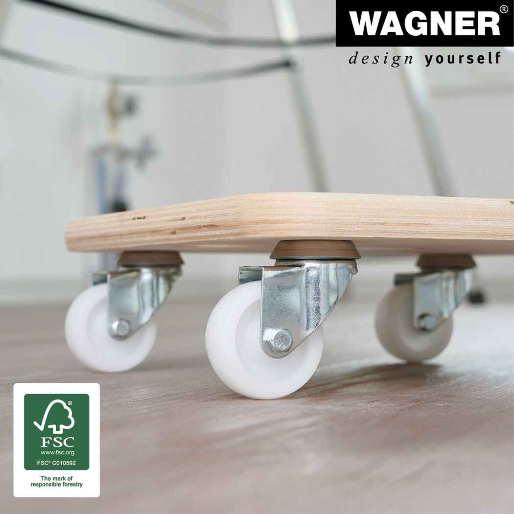 Rollbrett aus Holz mit vier Rollen