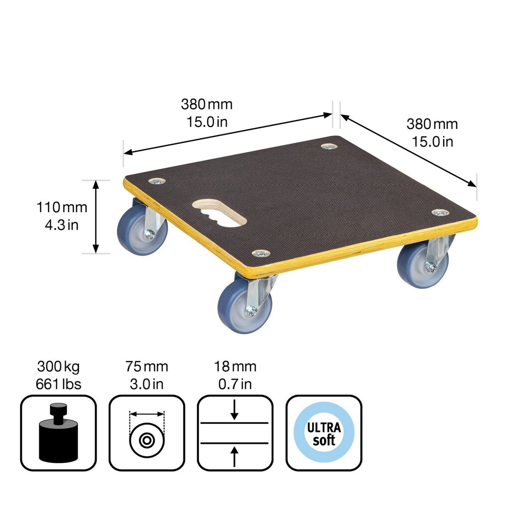 Transportroller mit Abmessungen