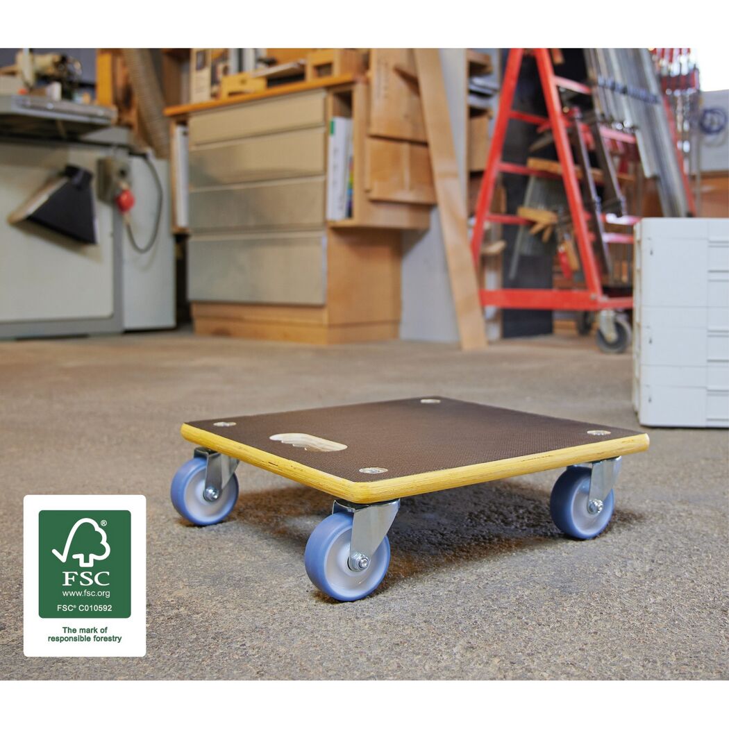 Rollbrett aus Holz mit vier Rollen
