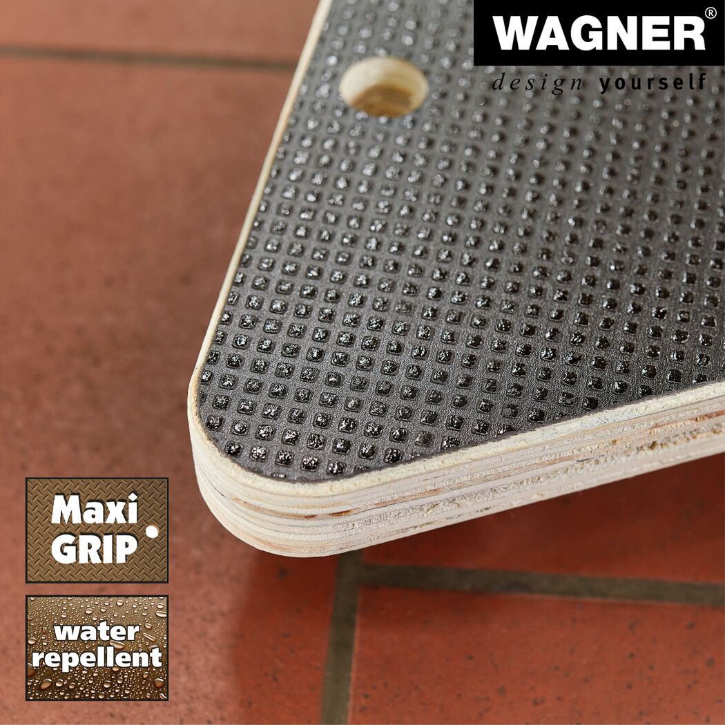 Nahaufnahme einer wasserabweisenden Wagner Dreiecksplatte mit Maxi Grip.