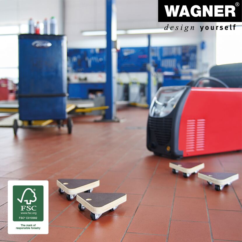 Dreieckiger Transportroller aus Holz