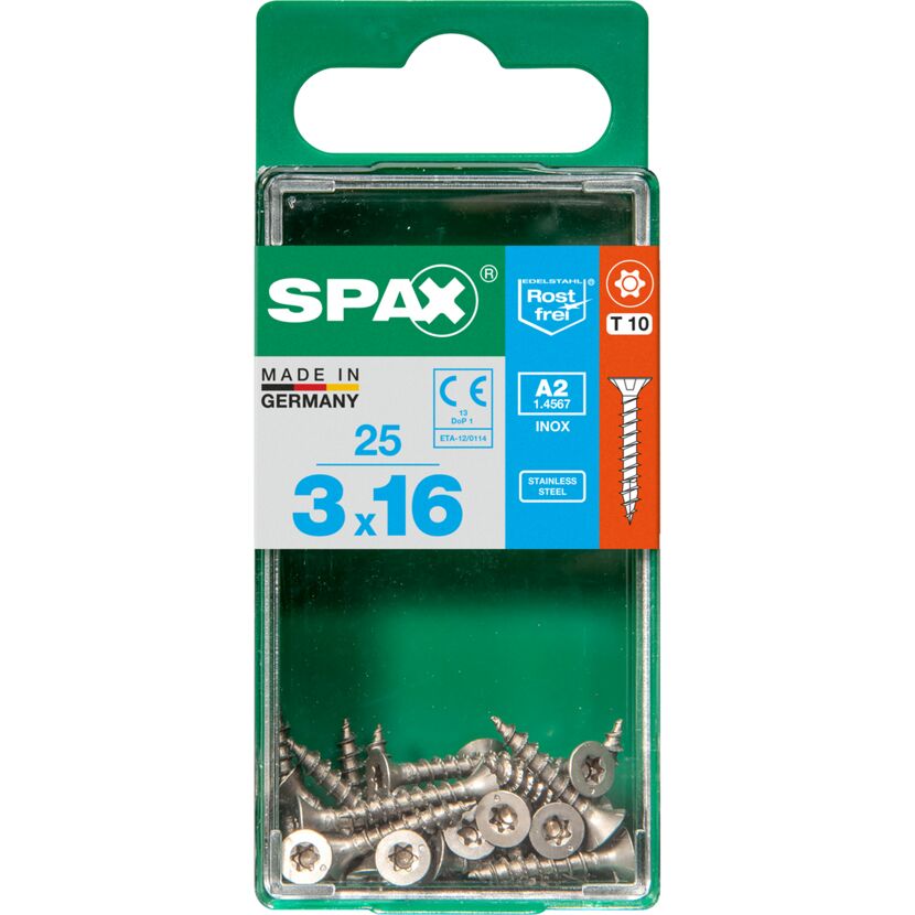 SPAX Senkkopfschrauben 3 x 16 mm, 25 Stück
