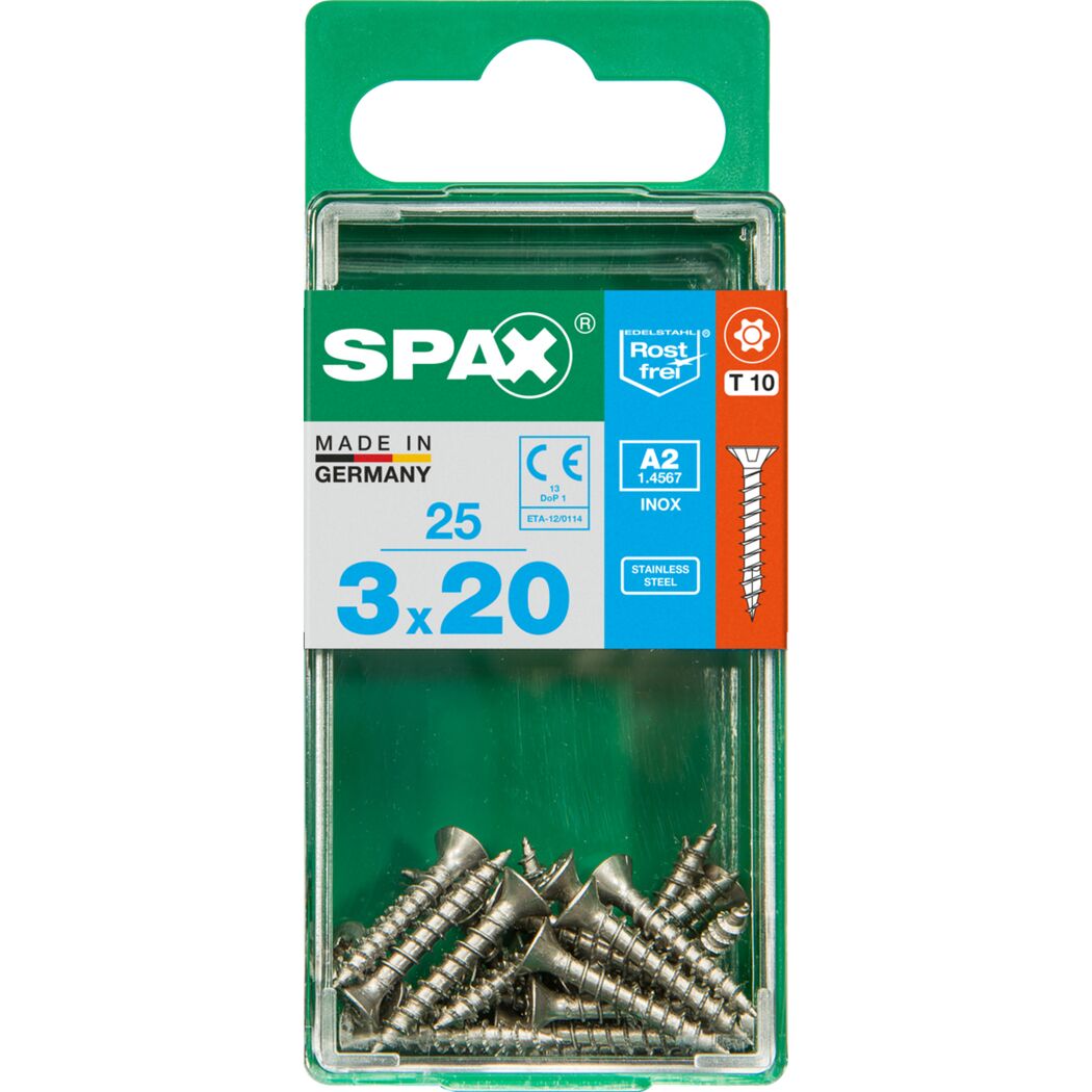 SPAX Senkkopfschrauben 3x20 mm, 25 Stück