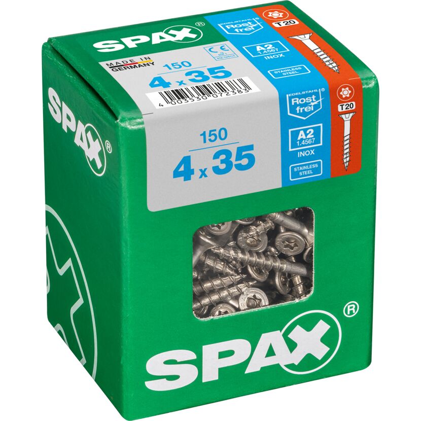 SPAX Senkkopfschrauben 4x35 mm, 150 Stück
