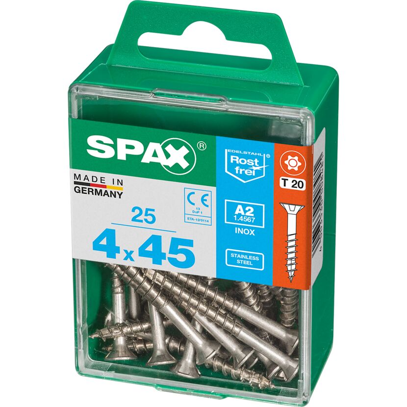 SPAX Senkkopfschrauben 4x45 mm, 25 Stück