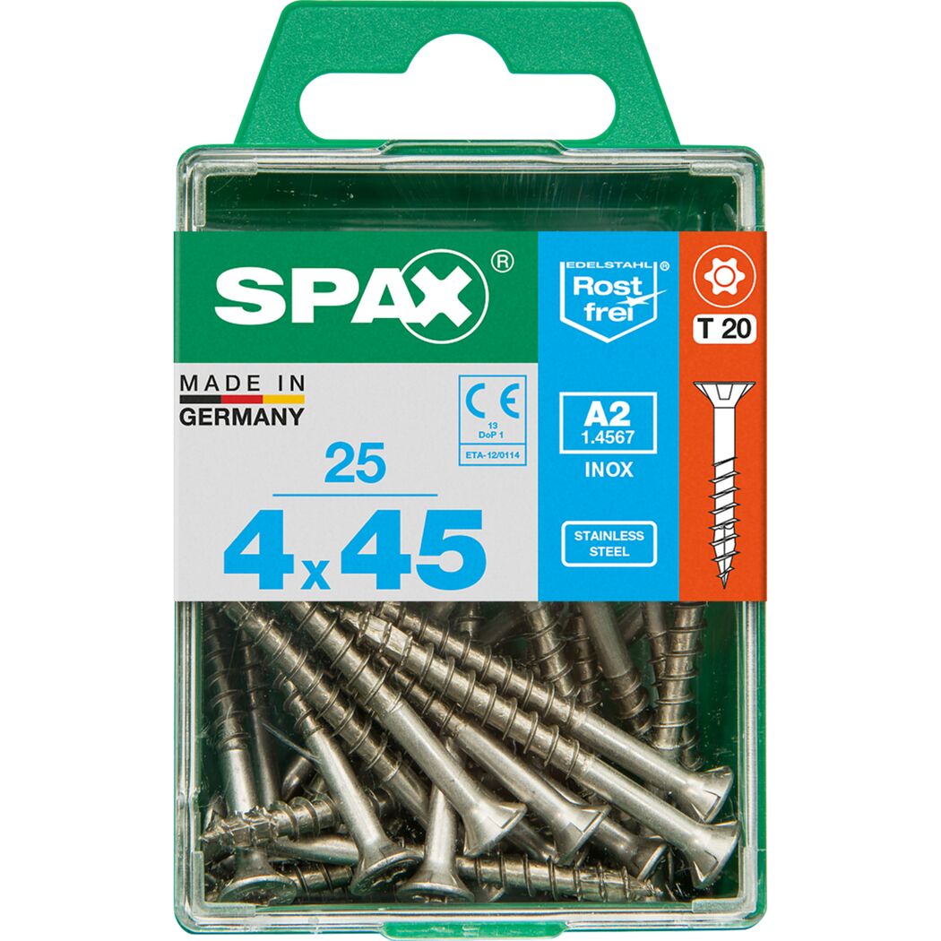 SPAX Senkkopfschrauben 4 x 45 mm, 25 Stück