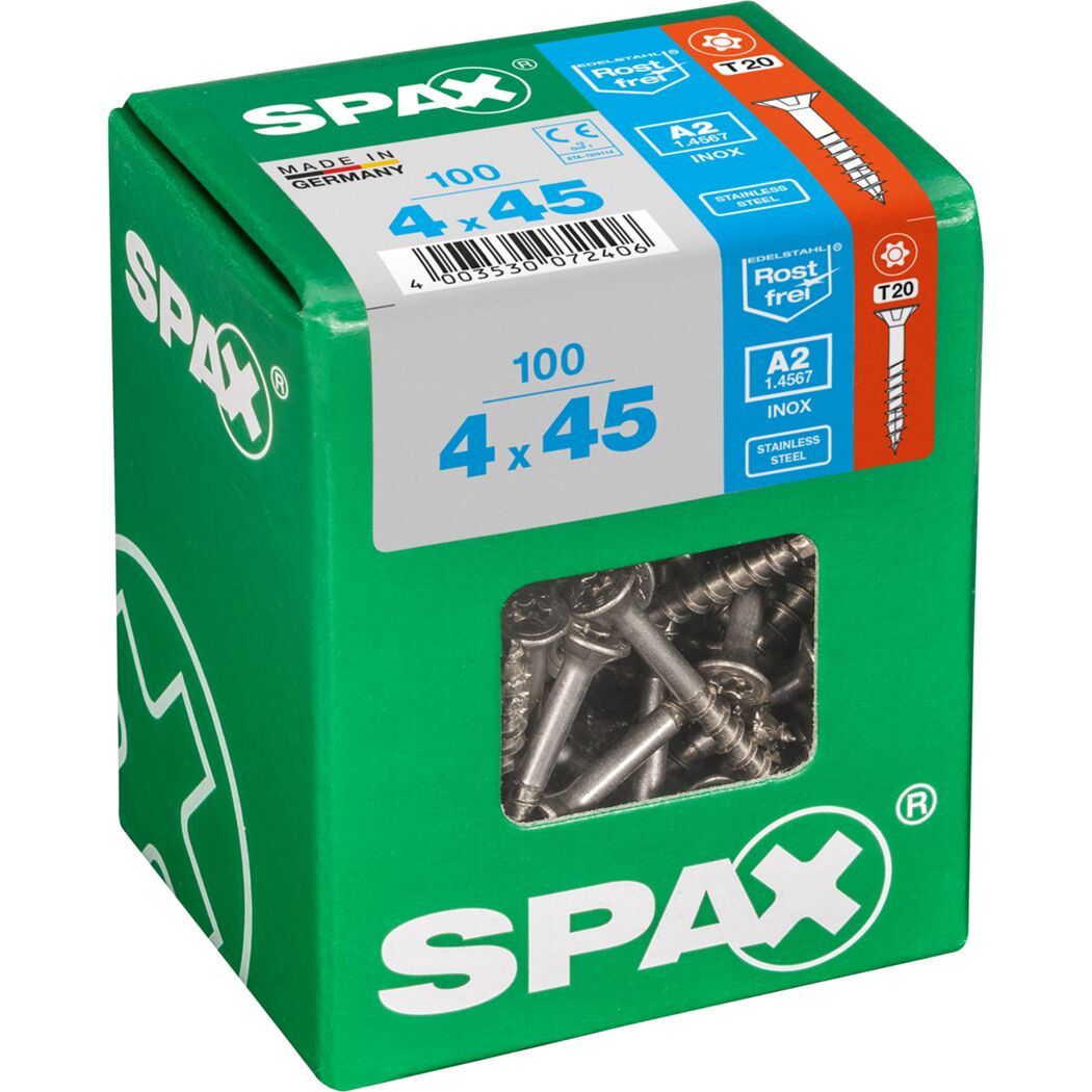 SPAX Senkkopfschrauben 4 x 45 mm, 100 Stück