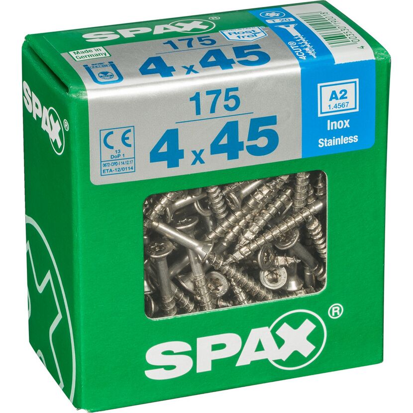 SPAX Senkkopfschrauben 4 x 45 mm in Verpackung