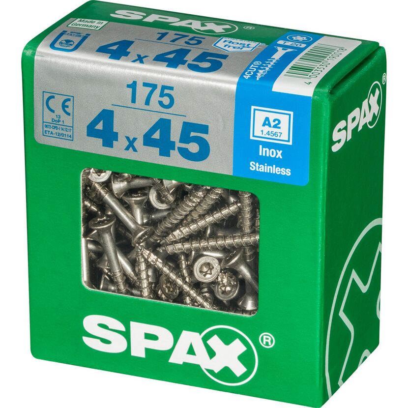SPAX Schrauben 4 x 45 mm in Verpackung