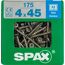 SPAX Senkkopfschrauben 4x45 mm, 175 Stück in einer grünen Pappschachtel