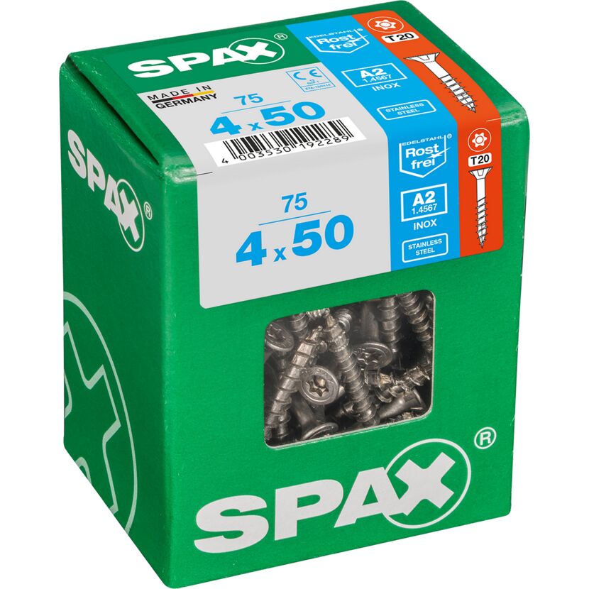 SPAX Senkkopfschrauben 4 x 50 mm, 75 Stück