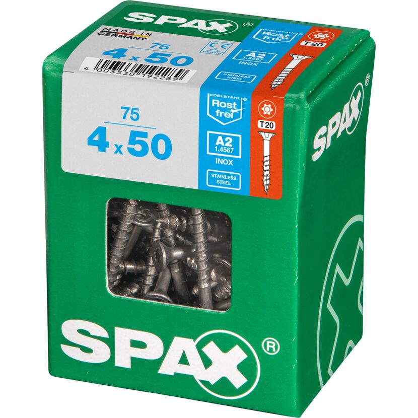SPAX Senkkopfschrauben 4x50 mm, 75 Stück