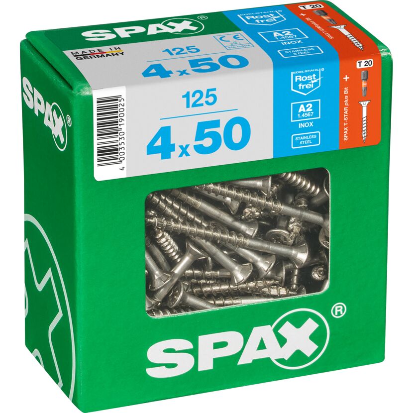 SPAX Senkkopfschrauben 4x50 mm, 125 Stück