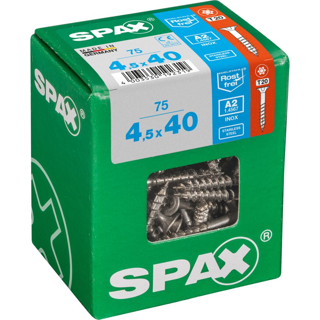 SPAX Senkkopfschrauben 4,5 x 40 mm, 75 Stück