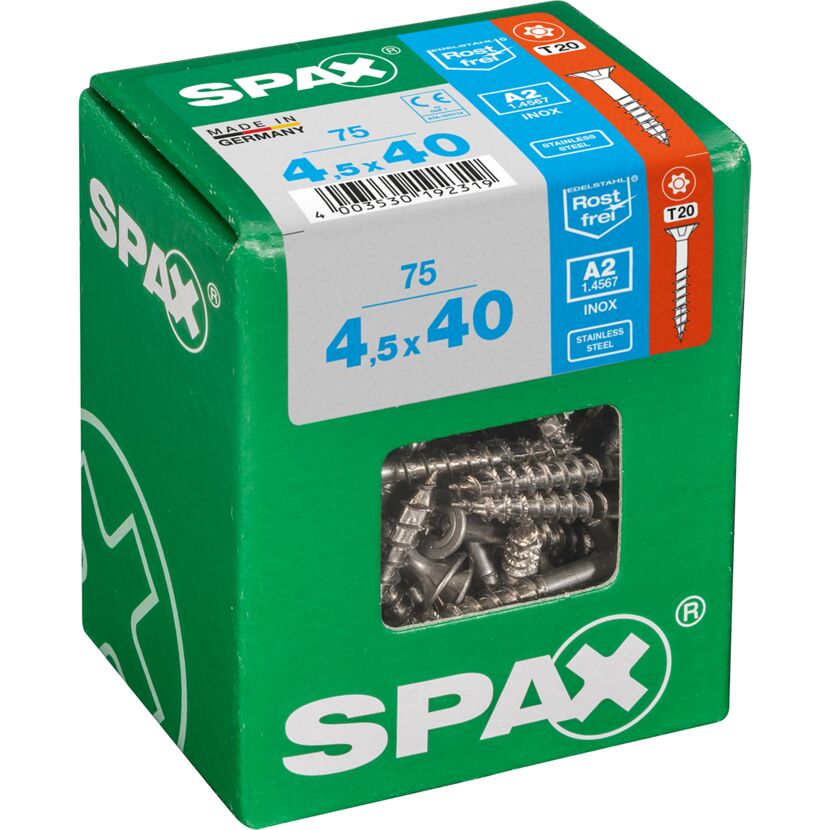 SPAX Senkkopfschrauben 4,5 x 40 mm, 75 Stück