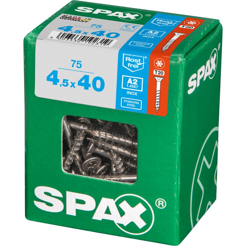 SPAX Senkkopfschrauben 4,5 x 40 mm, 75 Stück Packung