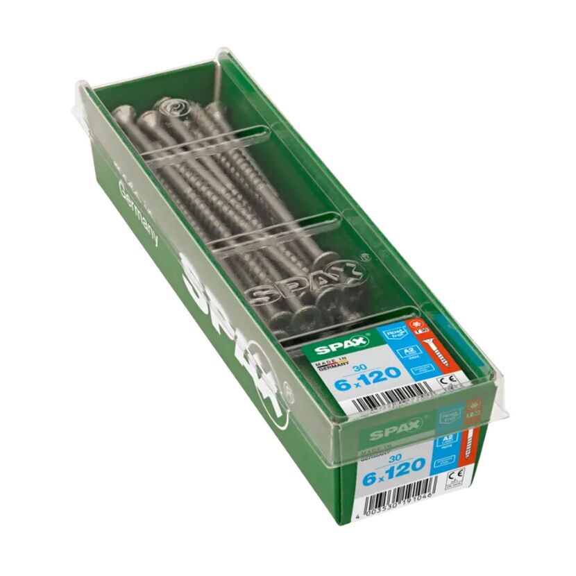 Universalschraube Senkkopf T-Star plus T30 Edelstahl Ø 6 x 120 mm 30 Stück