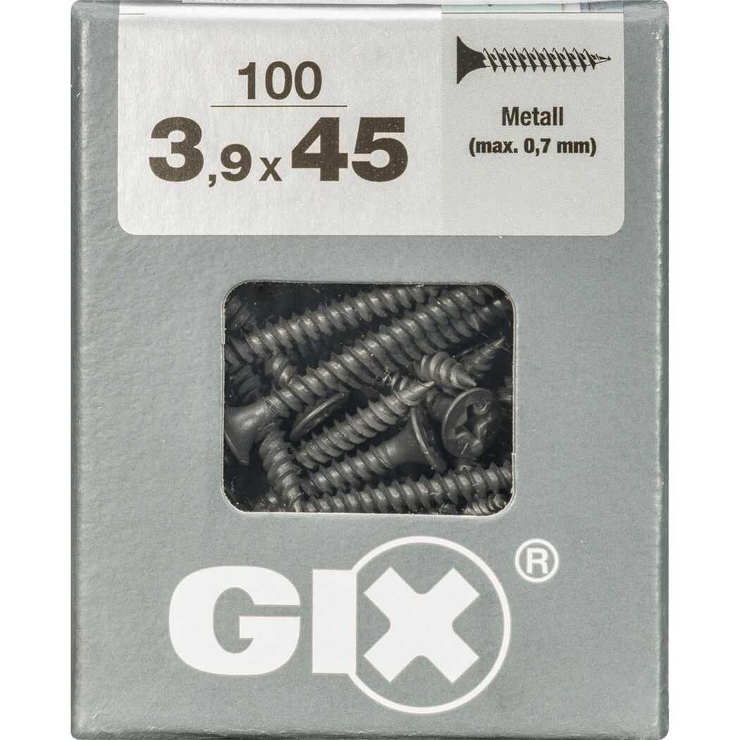 GIX Feingewinde 3,9 x 45 mm, 100 Stück
