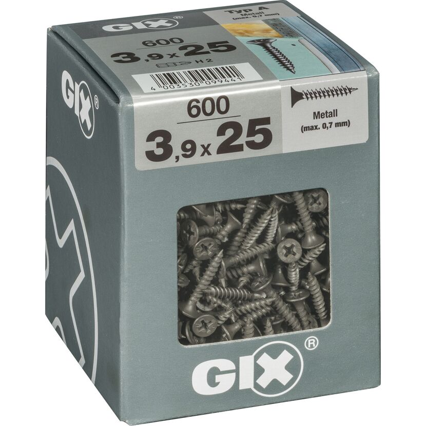 Trockenbauschraube 'Gix-A' PH2 Ø 3,9 x 25 mm 600 Stück
