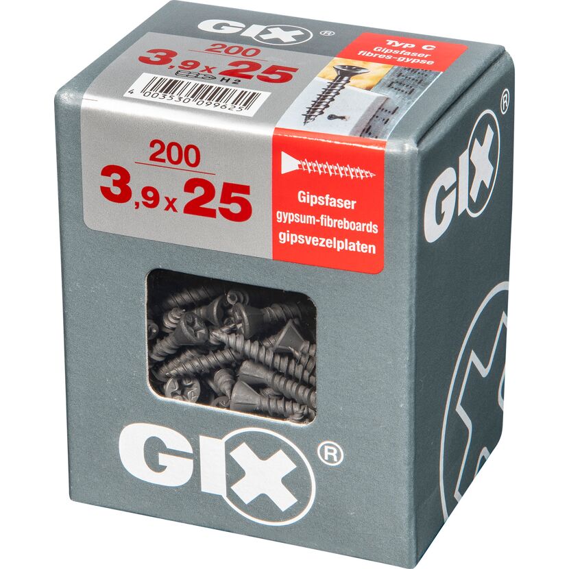 Trockenbauschraube 'Gix-C' PH2 Ø 3,9 x 25 mm 200 Stück