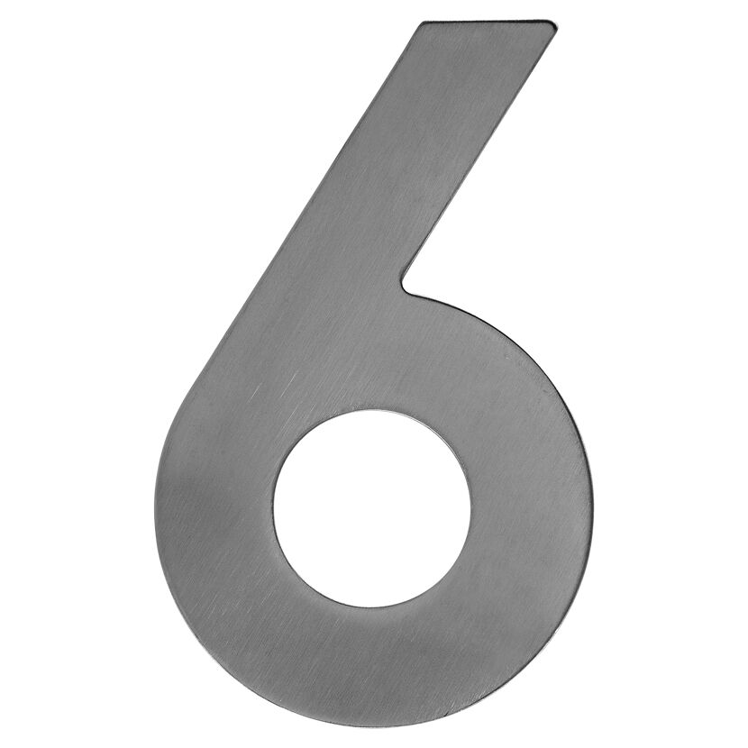 Hausnummer '6' 12 cm, silbern