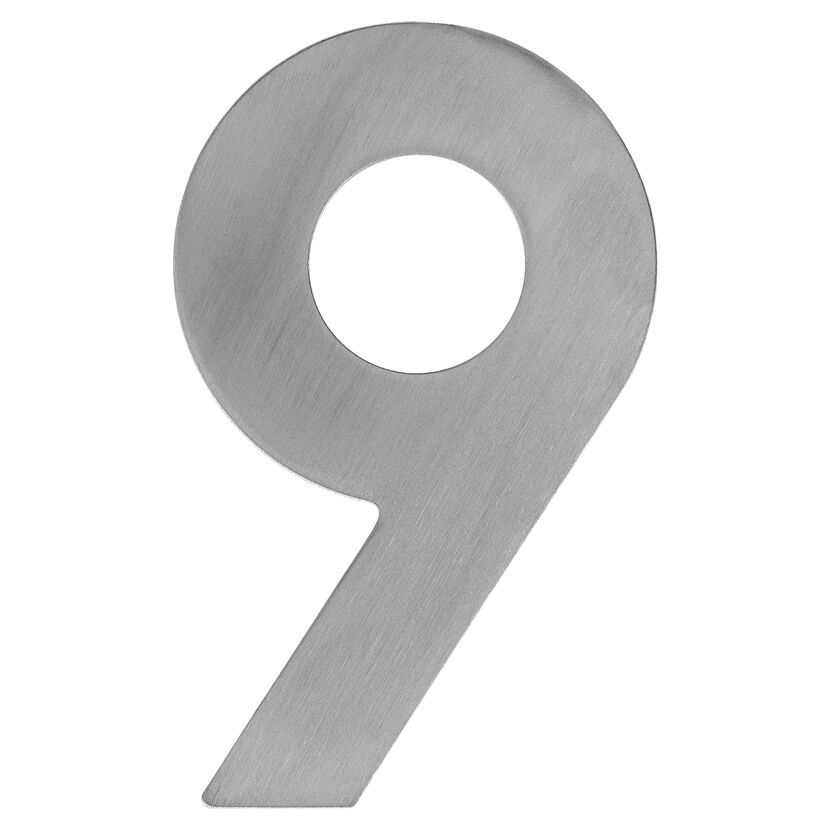 Hausnummer '9' 12 cm, silbern