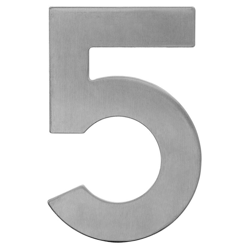 Hausnummer '5' 12 cm, silbern